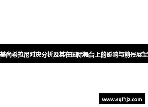 基尚希拉尼对决分析及其在国际舞台上的影响与前景展望
